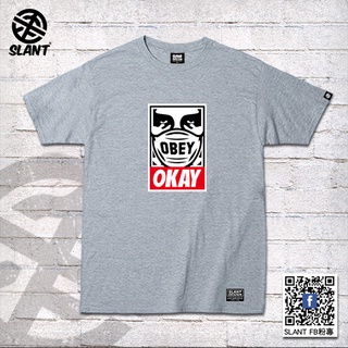 SLANT 翻玩OBEY OKAYT恤 口罩T恤 服從遵守 校正回歸 夏日T恤 搞笑T恤 翻玩T恤 純棉T恤 潮流T恤
