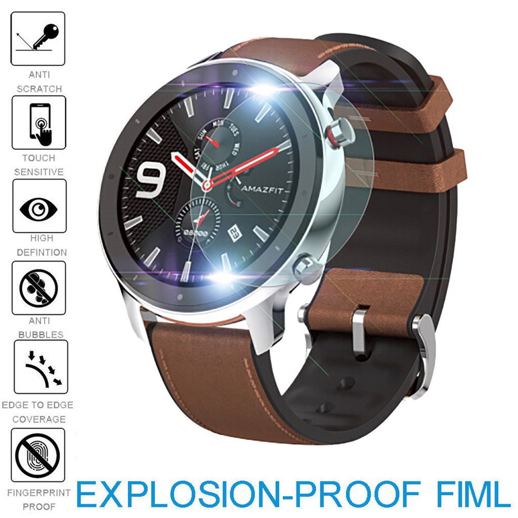 ✨AMAZFIT華米GTR鋼化膜 智慧手錶華米GTR 42MM 47MM 手錶防爆玻璃貼膜 手錶貼膜保護膜 配清潔包