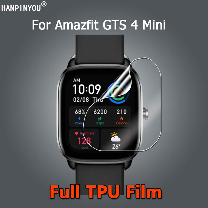 適用於 Amazfit GTS 4 Mini SmartWatch 超薄透明軟 TPU 膜屏幕保護膜 - 不鋼化玻璃