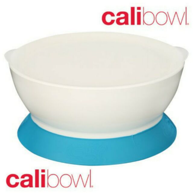 醫生推薦【美國 Calibowl】專利防漏防滑幼兒吸盤碗 (附蓋)-藍色