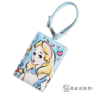 disney 迪士尼 【 愛麗絲 藍底撲克 金蔥票卡套 】 臺灣授權 愛麗絲夢遊仙境 票夾 票卡套 菲林因斯特
