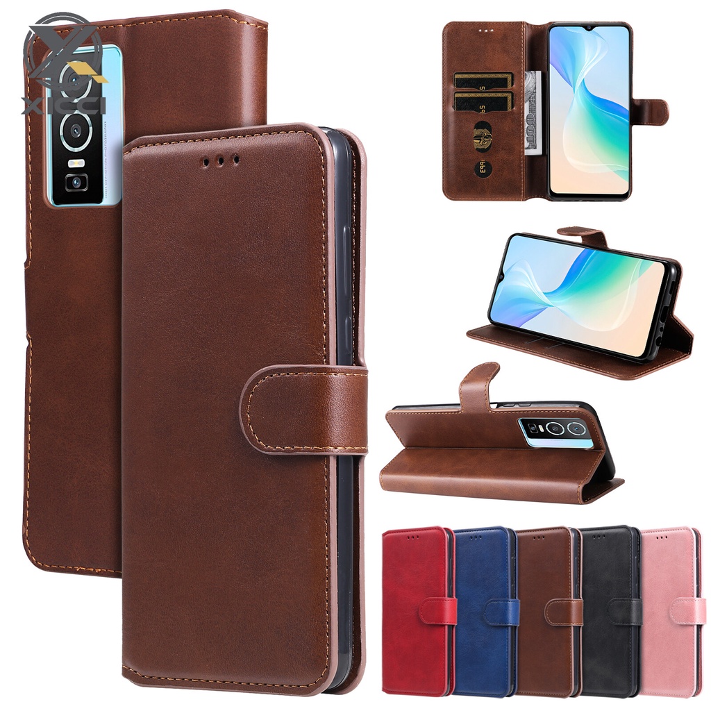 Xicci for Vivo Y76 5G / Y76S / Y74S 手機殼, 帶信用卡支架磁性錢包翻蓋皮套