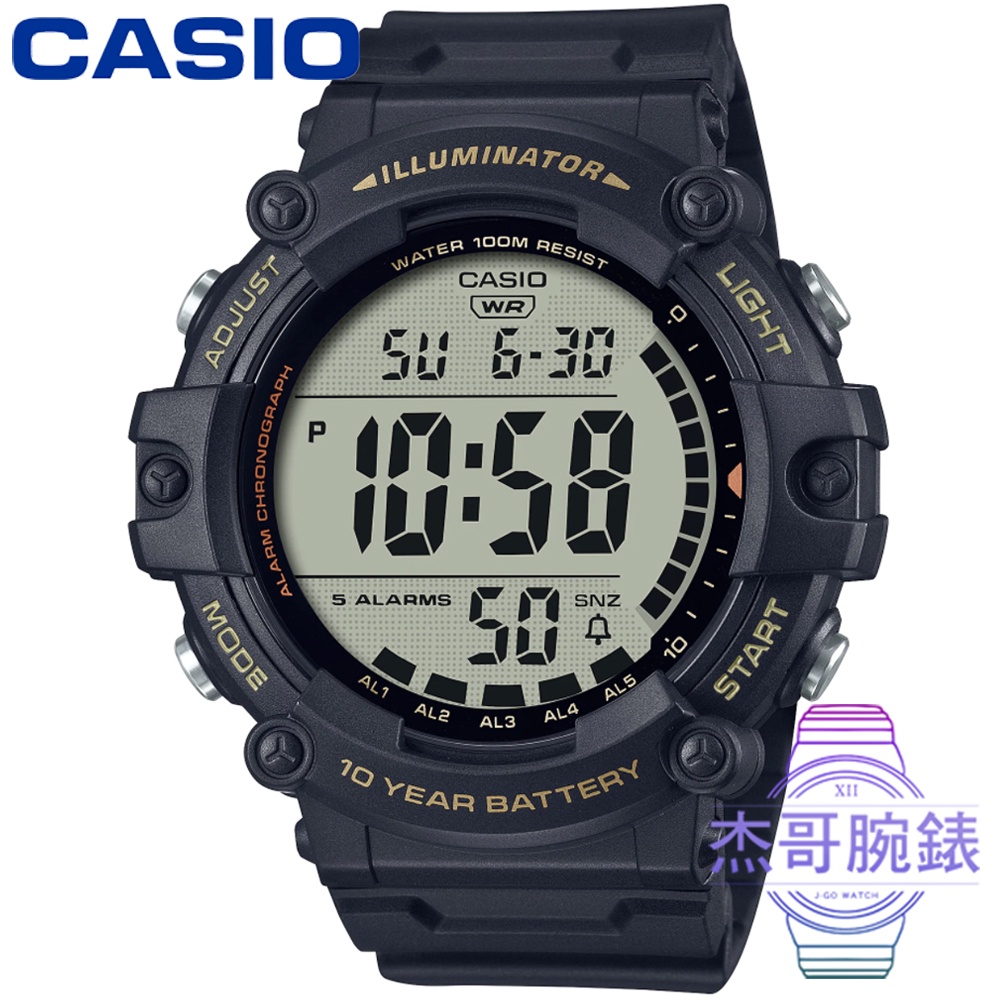 【杰哥腕錶】CASIO 卡西歐大液晶野戰電子錶-黑 / AE-1500WHX-1A (台灣公司貨)
