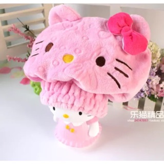 《現》正品Hello Kitty凱蒂貓 帽子款 厚珊瑚絨吸水浴帽