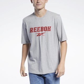 REEBOK CLASSICS LOGO TEE 經典 復古 籃球風 短袖T 休閒T 寬版 休閒 灰色 GU8419