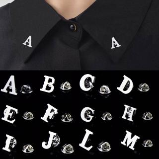 金屬字母 A-Z 徽章胸針套裝襯衫領針精緻胸花