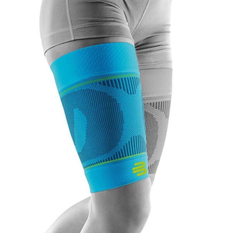 專業運動大腿壓縮束套 加長版（天空藍/黑）/ Bauerfeind 保爾範 羽球護具