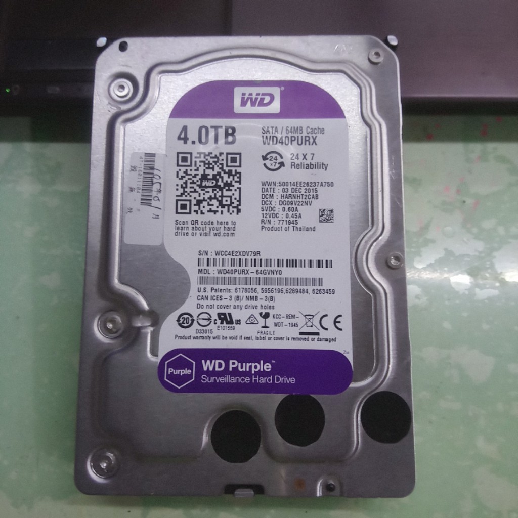 WD WD40PURX 3.5吋 紫標 4TB 故障 零件機