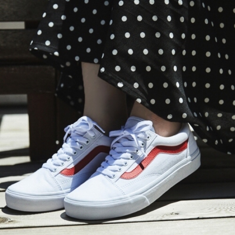 vans old skool white red