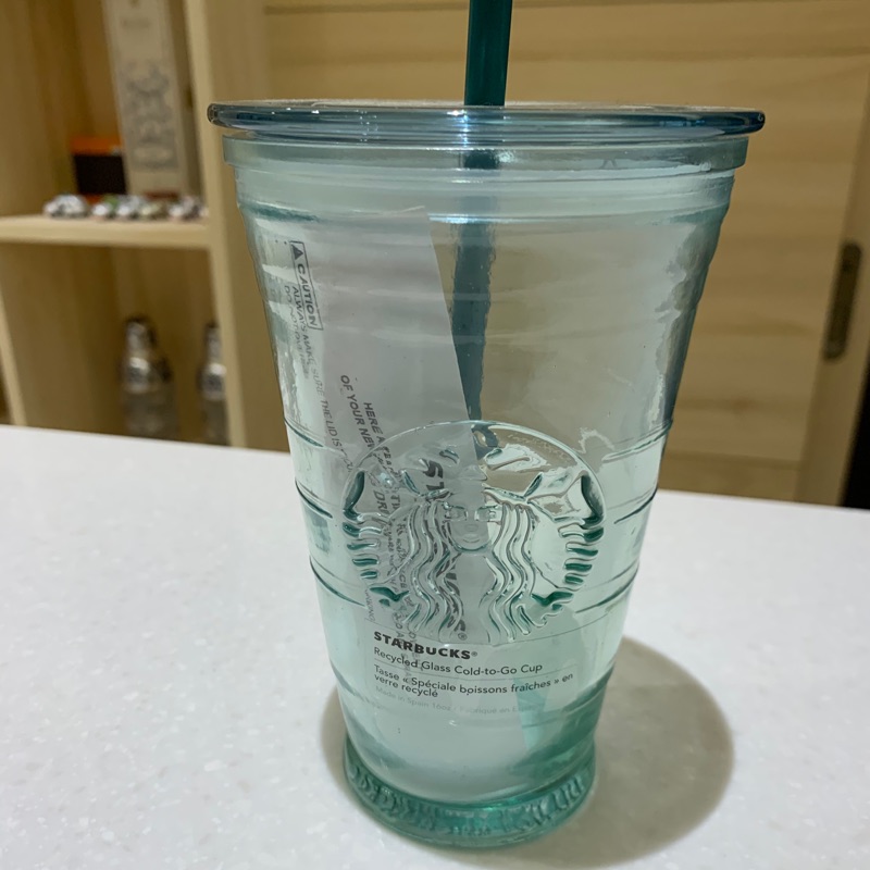 Starbucks星巴克厚玻璃冷水杯
