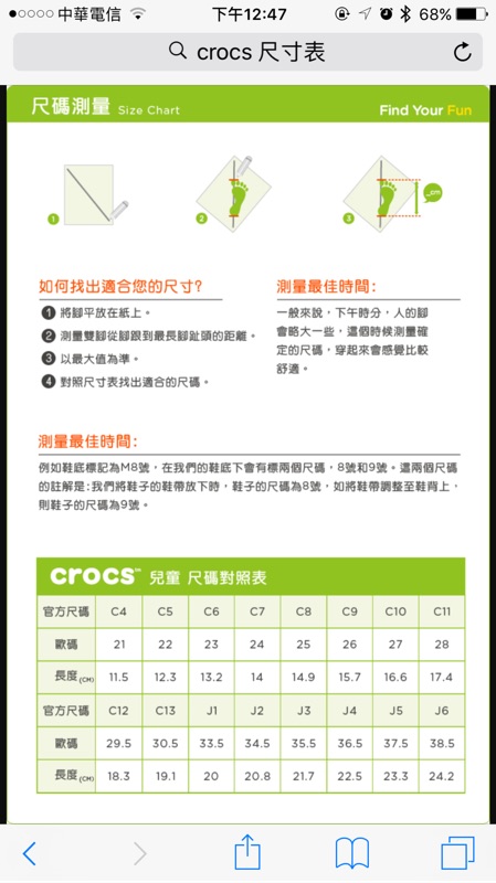 crocs j5 size