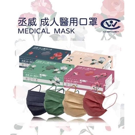 〔丞威〕莫蘭迪系列 滿版口罩 成人平面  醫療口罩 平面口罩 台灣製