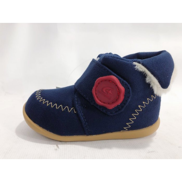 金英鞋坊２館 日本第一品牌-MOONSTAR月星 CR寶寶機能短靴 1045-深藍 超低直購價490元 限量特賣