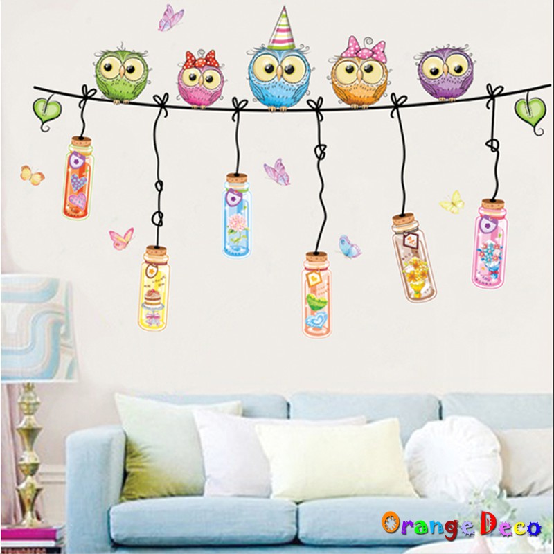 【橘果設計】貓頭鷹 壁貼 牆貼 壁紙 DIY組合裝飾佈置