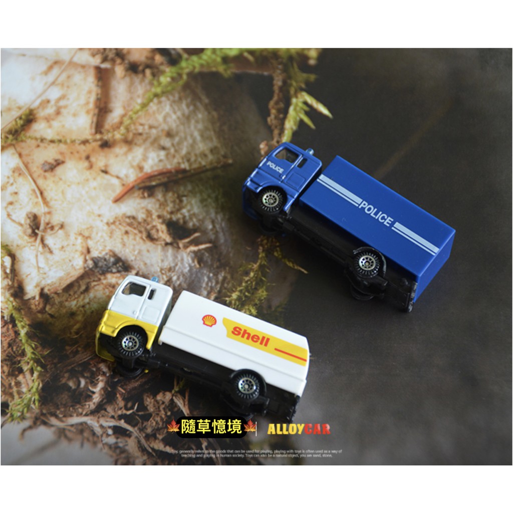 隨草憶境 2款合金車 迷你油罐車警備車警車石油車貨車囚犯車火柴小汽車微縮汽車模型擺件 蝦皮購物