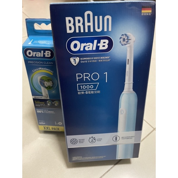 德國百靈Oral-B-PRO1 3D電動牙刷 (藍)（附一年份刷頭）