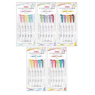 【東洋文具】螢光筆 ZEBRA 斑馬 MILDLINER Brush 雙頭軟筆 日本進口 臺灣現貨 5色組 WFT8