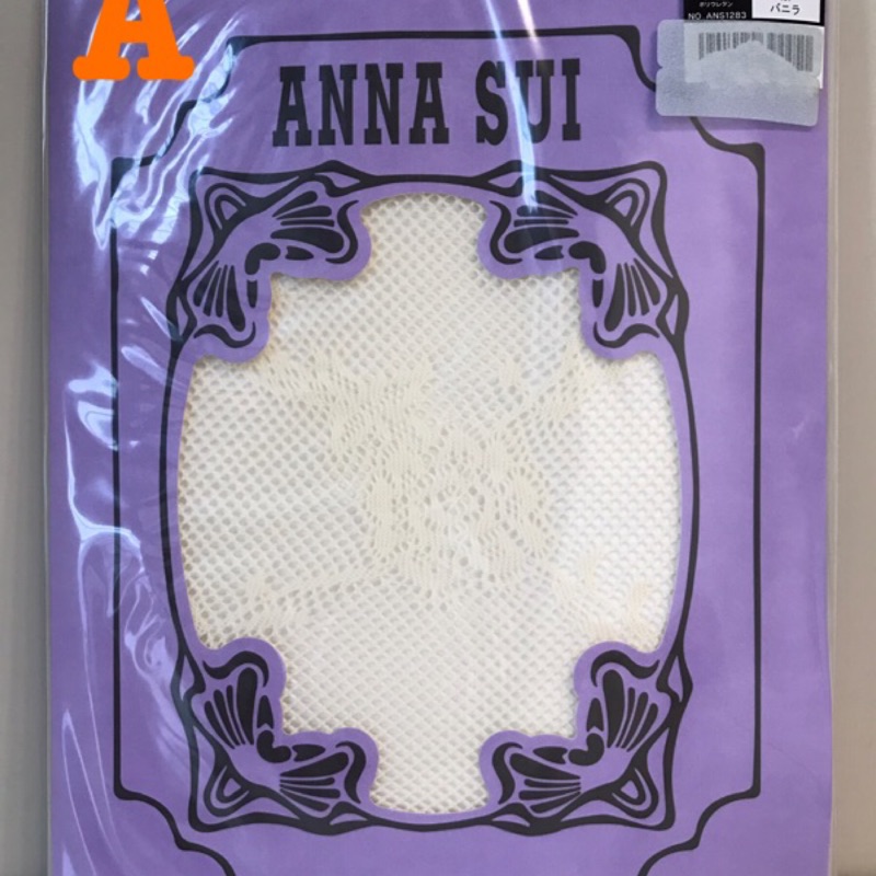 日本製 Anna Sui 安娜蘇 米白色 褲襪 網襪 絲襪 大腿襪 (花朵 蕾絲 蝴蝶結 亮粉)