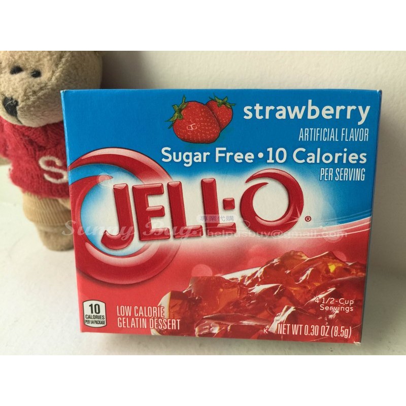【Sunny Buy】◎現貨◎美國 Jell-O果凍粉 sugar-free 草莓口味 果凍粉 8.5g盒