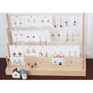 現貨🔺四排大容量 原木 耳環展示架 首飾架 實木 飾品收納 展示架 陳立架 耳環架 直播架子 耳環收納