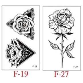 35 F系列 玫瑰花 花朵 表演造型 紋身貼紙 能貼在 安全帽 汽機車上 口罩皮膚陶器金屬玻璃