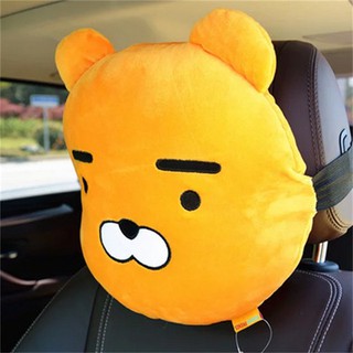 [現貨]韓國卡通車枕 毛絨靠枕無鬃毛獅子RYAN辦公室抱枕kakao friends午安枕 趣味擺設生日交換禮物