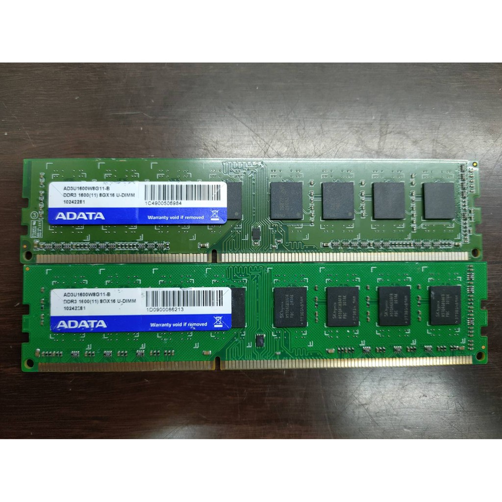 二手 威剛 DDR3 1600(11)8G*16 U-DIMM 雙面記憶體(保固一個月)
