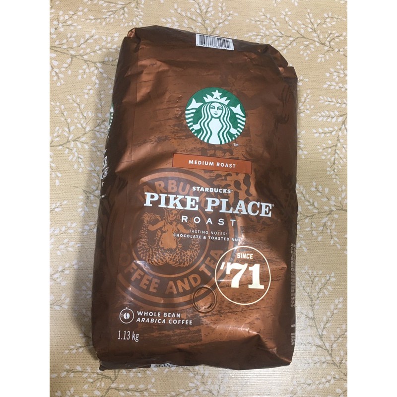星巴克咖啡豆pikeplace 星巴克派克市場咖啡豆1.13公斤購於好市多賞味期2021.04.08