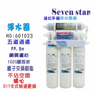 【Seven star淨水網】淨水器卡式五管過濾器DIY快速更換濾心貨號 601023