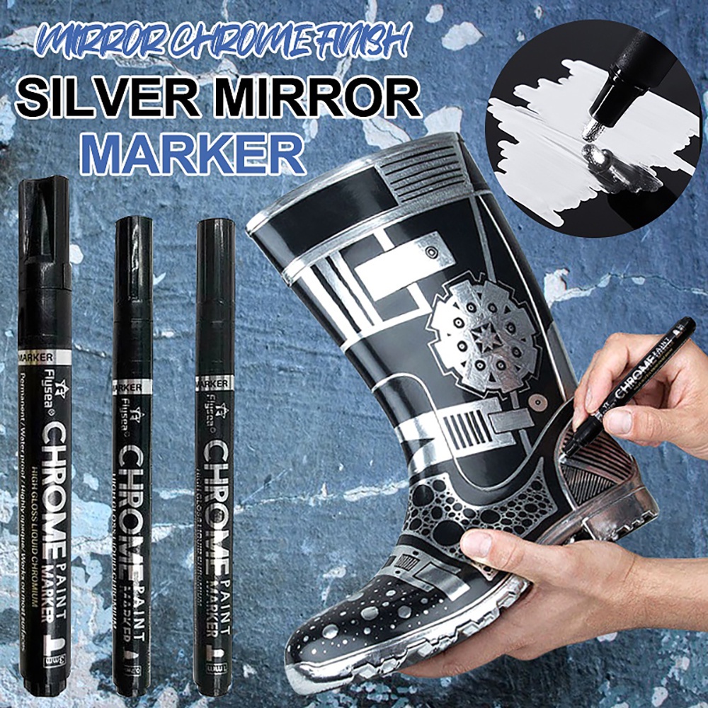 麥克筆 油漆筆 銀色金屬筆 0.7mm 1.0mm 3.0mm 鏡面筆反光油漆筆 鍍鉻銀色馬克筆 DIY高光筆