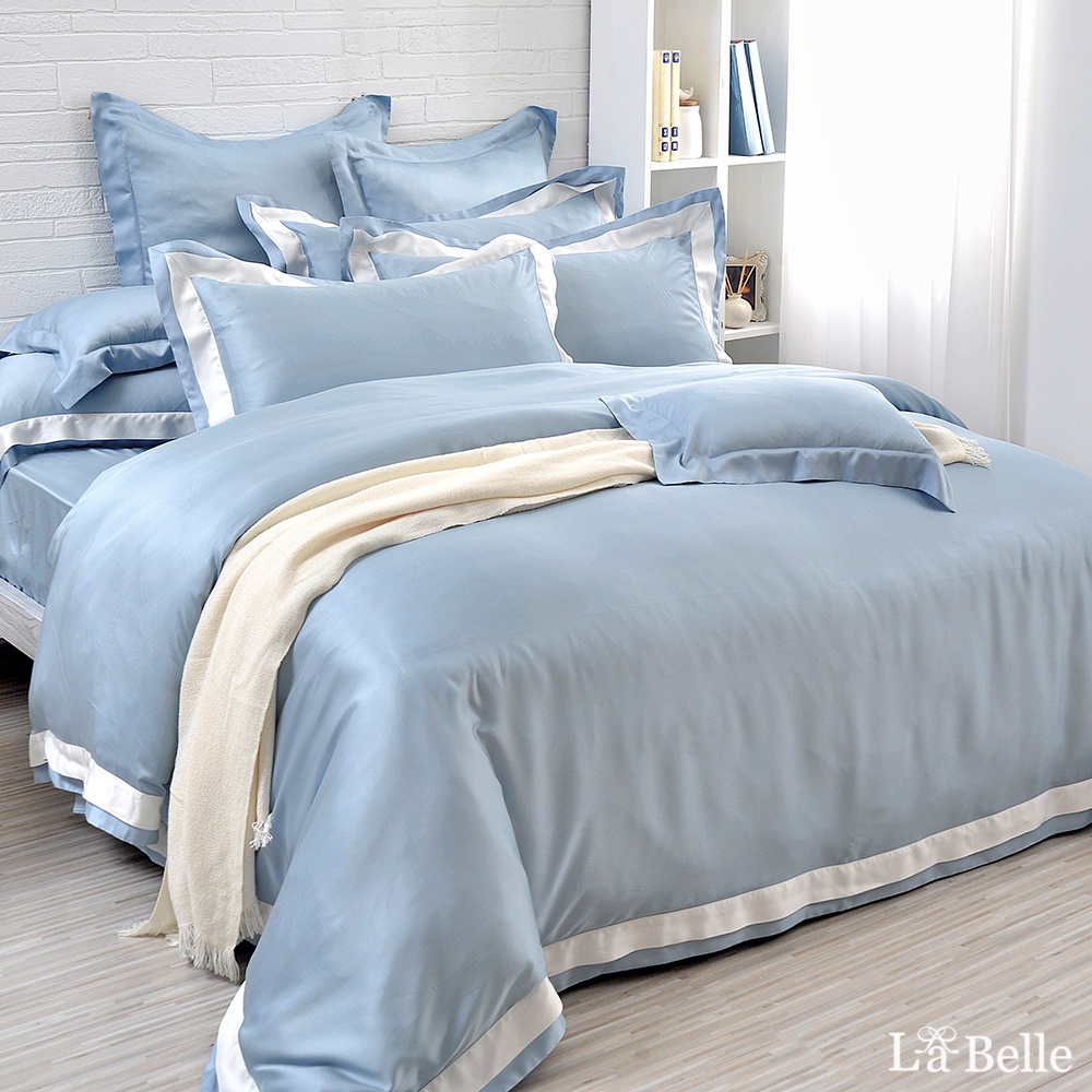 La Belle 800織天絲 兩用被床包組 雙/加/特 格蕾寢飾 法式美學 藍色 拼接蕾絲 防蹣抗菌 吸濕排汗