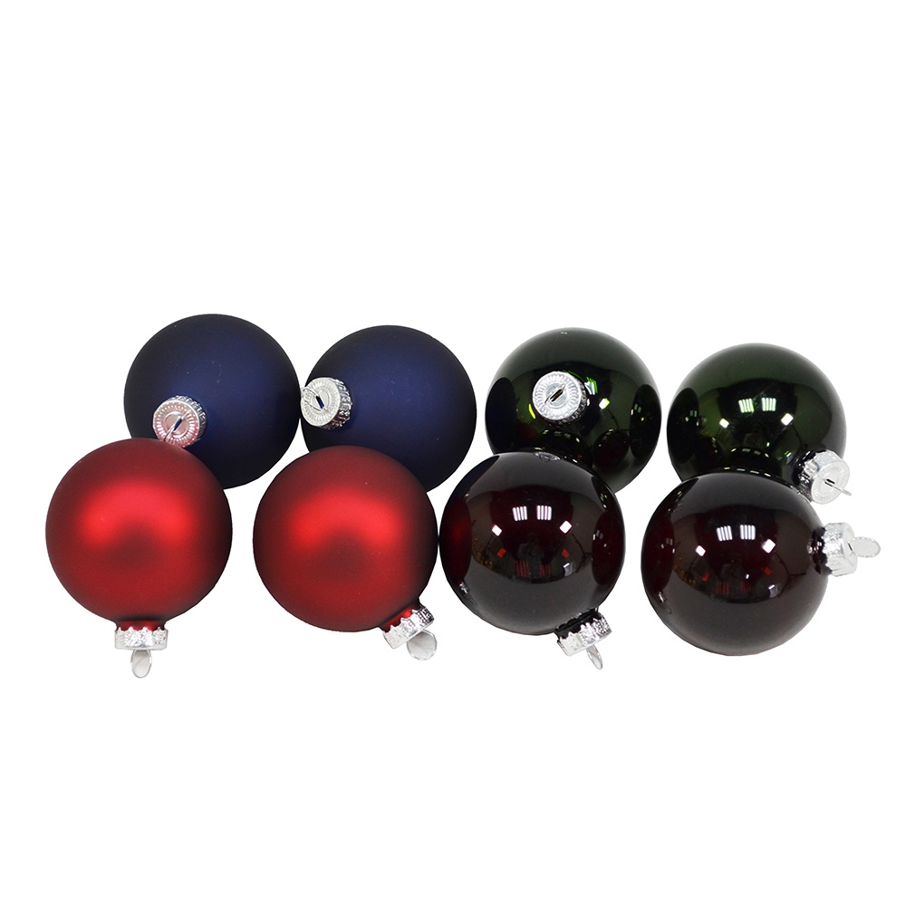 【YU Living】玻璃聖誕玻璃裝飾球八件組 聖誕樹吊飾 擺飾 掛件(藍綠) [折扣碼現折]