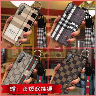 HTC U20 5G 經典格紋 腕帶 吊繩 手機殼 手機套 保護套