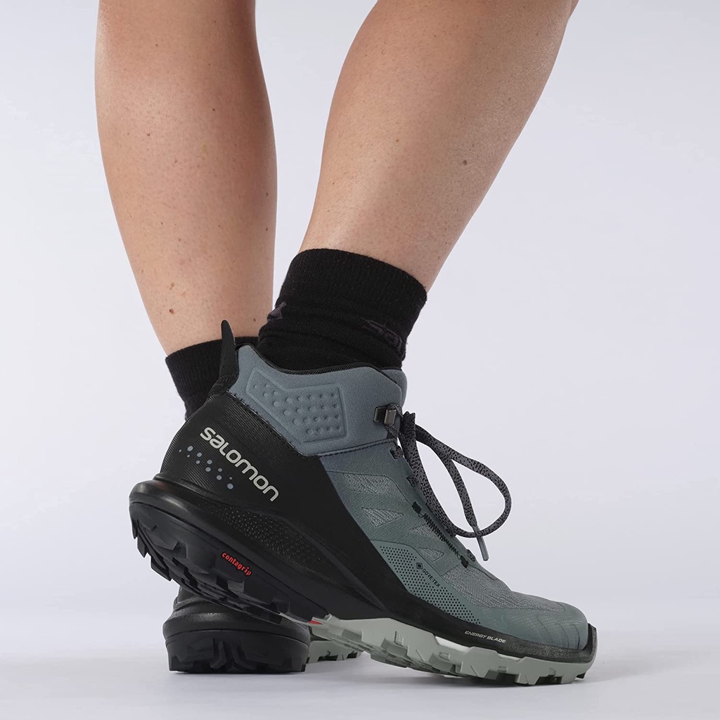 【Salomon】 OUTpulse GTX 女款 中筒登山鞋 暴綠/黑/鐵灰