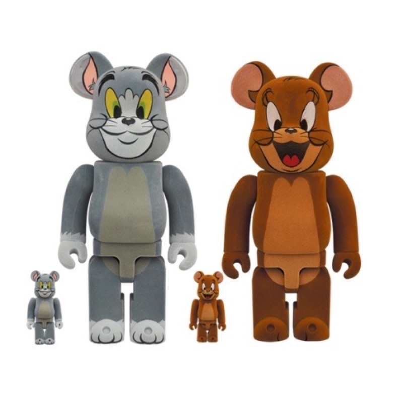 BE@RBRICK TOM &amp; JERRY 湯姆貓 傑利鼠 植絨 100％ &amp; 400％