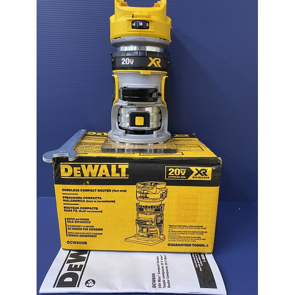 【丹尼工具】全新DEWALT DCW600 20V 無刷 雙規格夾頭 路達 雕刻機 修邊機 DCW600B 得偉600