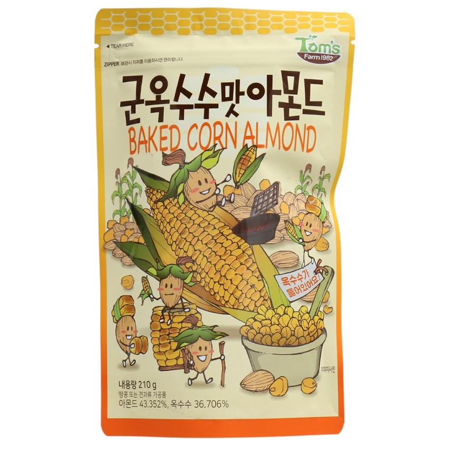 韓國 現貨 空運 TOM'S GILIM 烤玉米杏仁果210g/包