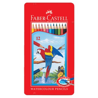 Faber-Castell德國輝柏｜水性彩色鉛筆12色 水性色鉛筆 紅色鐵盒｜115913【諾貝爾網路商城】