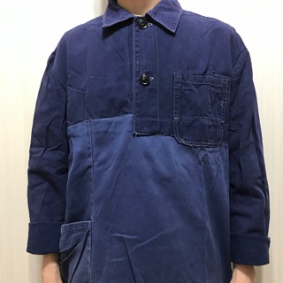 購自A Prank Dolly古著深藍法式牛仔工裝pullover 套頭上衣