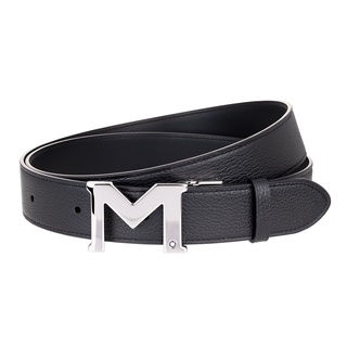 【MONTBLANC 萬寶龍】M logo 系列雙面牛皮皮帶