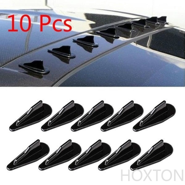 10 個用於擾流車頂翼車裝飾的空氣渦流發生器擴散器鯊魚鰭套件