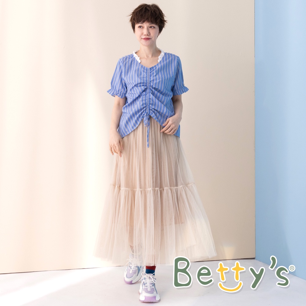 betty’s貝蒂思(11)甜美款蛋糕長紗裙 (卡其色)