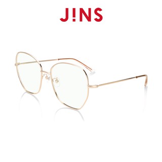 【JINS】無度數潮感多邊金屬濾藍光眼鏡(AFPC20A115)玫瑰金