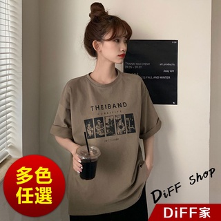 【DIFF】韓版寬鬆顯瘦字母短袖上衣 連衣裙 短袖t恤 女裝 衣服 寬鬆上衣 素T 顯瘦上衣 短板上衣【T368】