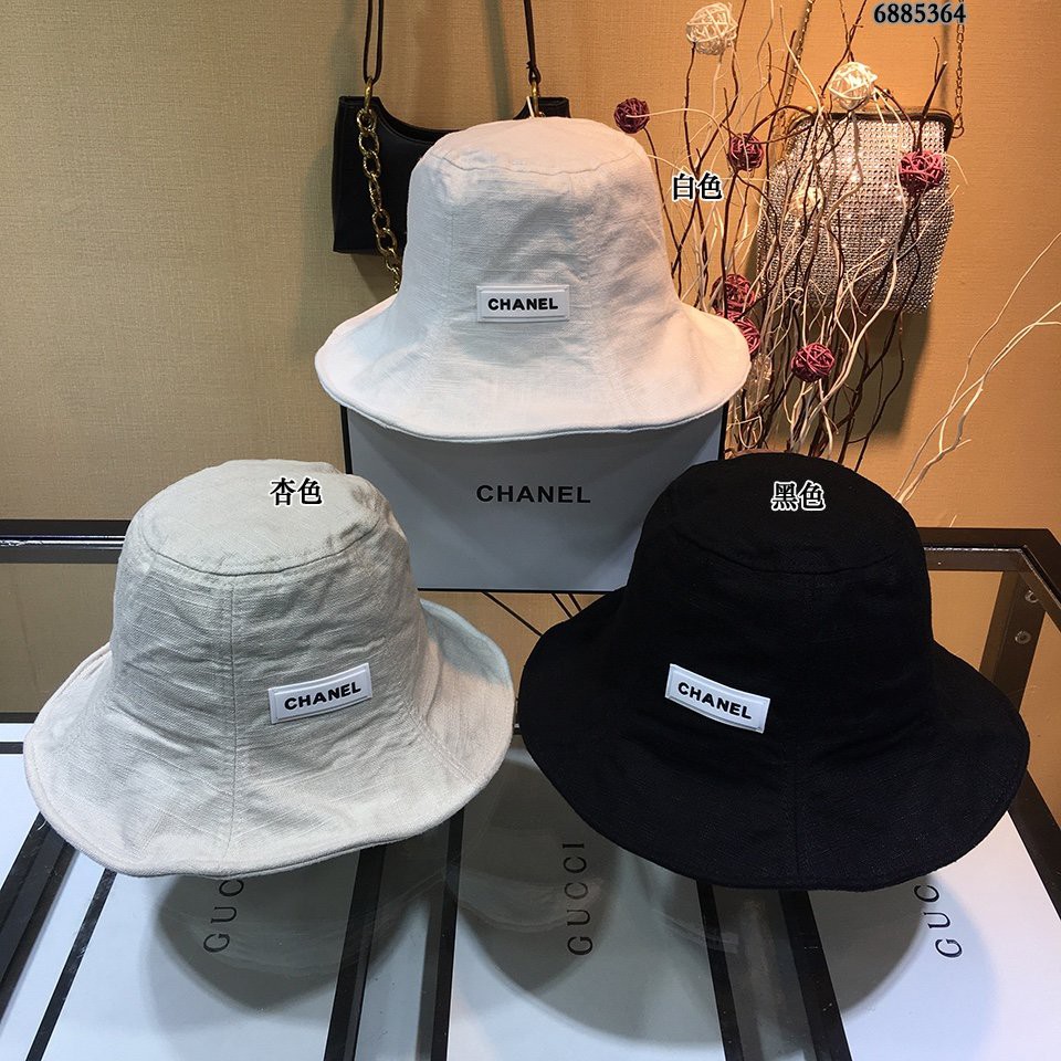 Chanel漁夫帽香奈兒遮陽帽時尚百搭棉麻太陽帽男女通用戶外休閒帽旅遊度假必備平頂盆帽小香風帽子可折疊 蝦皮購物
