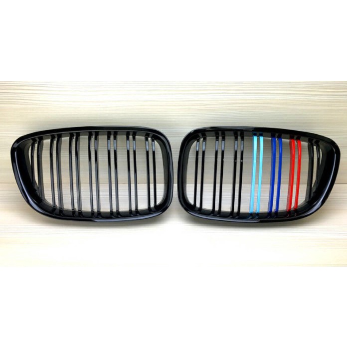 現貨 BMW F07 520 528 535 GT 5系列 雙槓 水箱罩 亮黑 三色 雙線 改裝品 鼻頭 水箱護罩