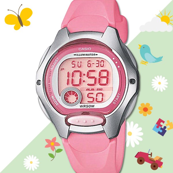 CASIO   LW-200-4B 數字錶 學生族最愛 膠質錶款 球面玻璃 LW-200 國隆手錶專賣店