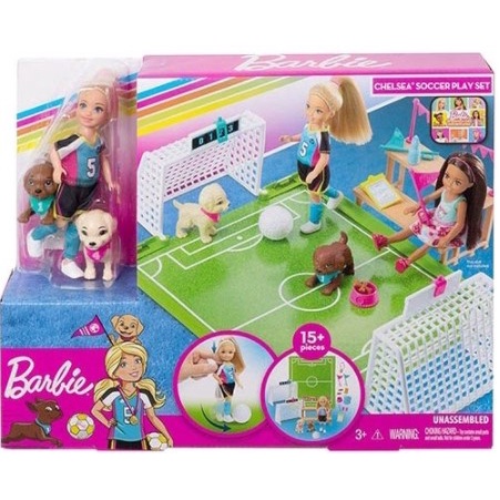 MATTEL- Barbie 芭比娃娃 芭比小凱莉足球場(內含小凱莉及二隻狗狗足球場地球門)
