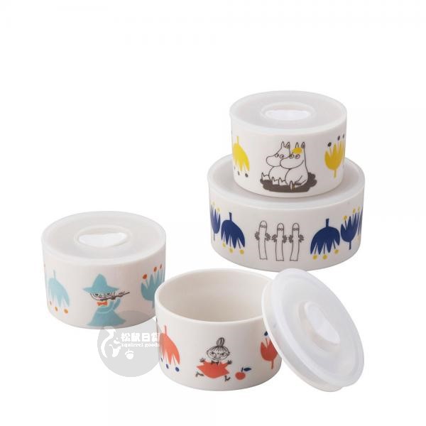 ♡松鼠日貨♡日本 正版 MOOMIN 嚕嚕米 慕敏 陶瓷 保鮮盒 保鮮碗 保鮮罐 四個一組