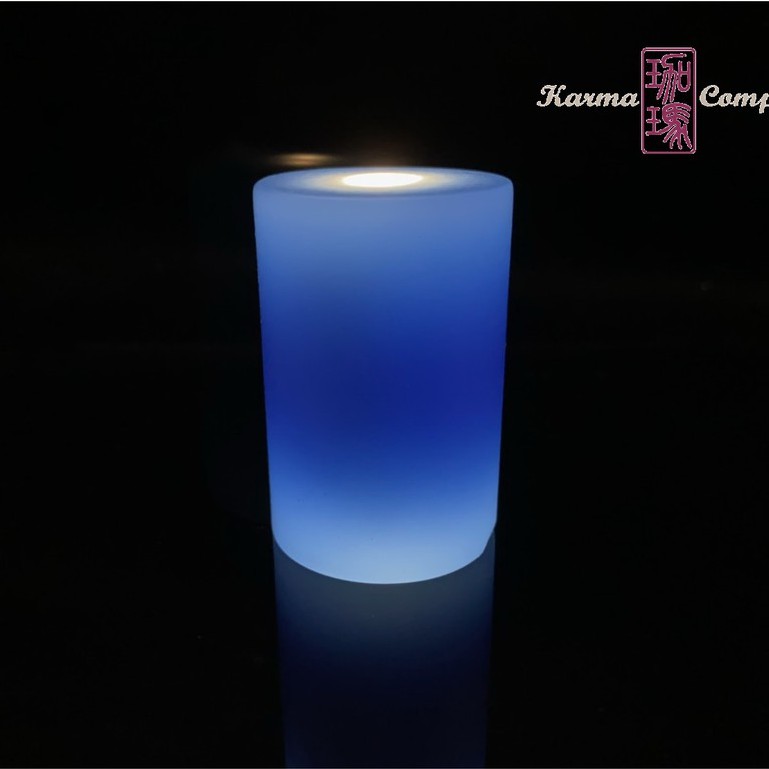 珈瑪-14小時LED蠟燭燈-中型*1粒(USB充電附電源線)-藍色LED純蠟蠟燭防水電子蠟燭燈 供佛燈充電式蠟燭充電蠟燭